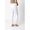Calça de equitação com reforços Grip Horze Grand Prix Pro feminina - Branco / azul turquesa