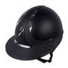 Capacete Antares Origin Galaxy viseira Eclipse Swarovski - Preto / couro preto