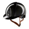 Capacete Kep Cromo 2.0 Shine preto com viseira padrão - Jugular bege