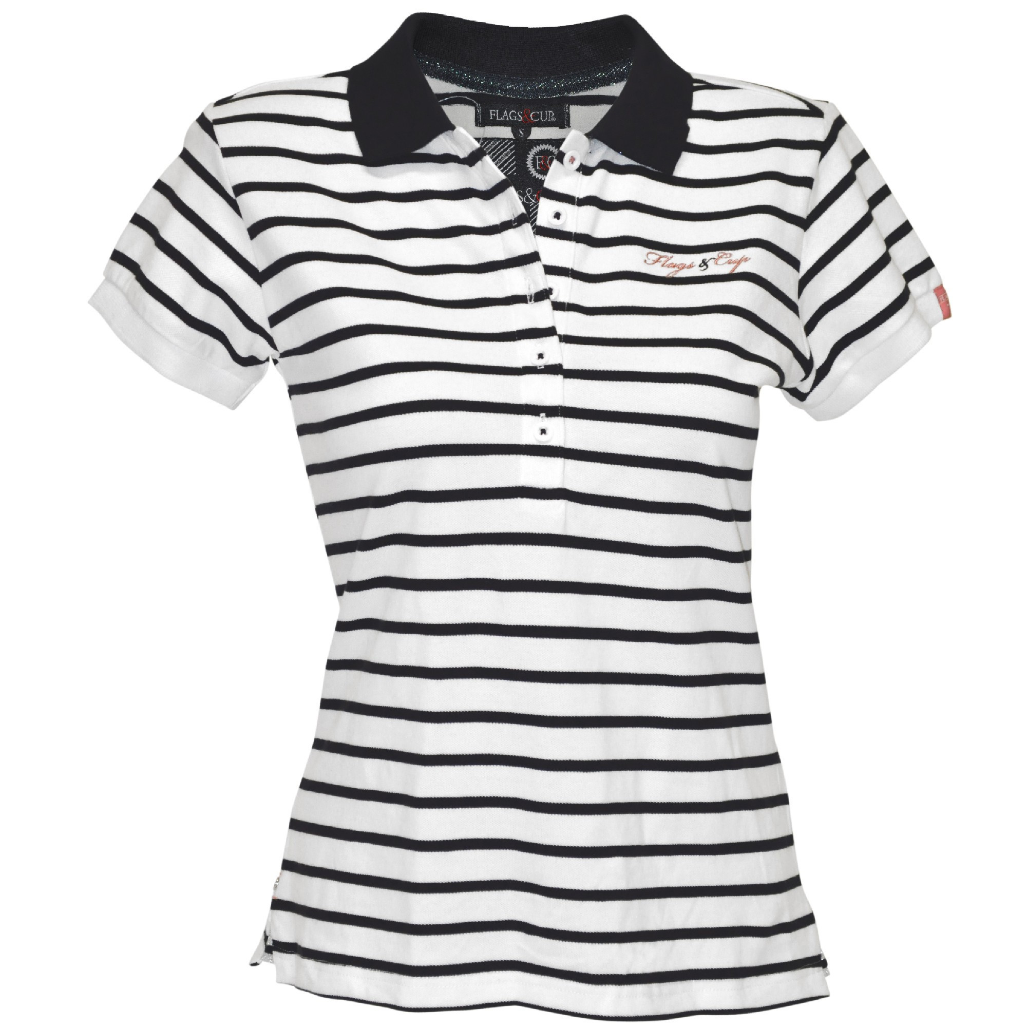 Polo feminino Joya Flags & Cup Branco / marinho