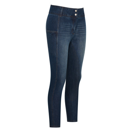 Calças de equitação Euro-Star Classic Slim denim para mulher