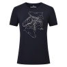Top de mangas curtas Euro-Star Amelia feminino - Preto