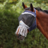 Máscara anti-moscas Shires FlyGuard Pro Fine Mesh sem orelhas com nariz e franjas - Marinho