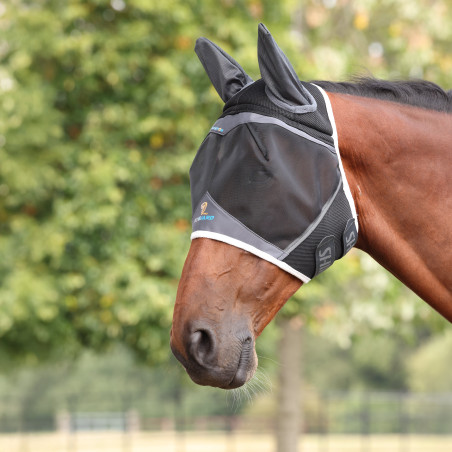 Máscara anti-moscas Shires FlyGuard Pro Air Motion com orelhas