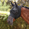 Máscara anti-moscas elástica Shires FlyGuard Pro com orelhas, nariz e franjas - Jais