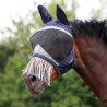 Máscara anti-moscas Shires FlyGuard Pro de malha fina com orelhas e nariz com franjas - Marinho
