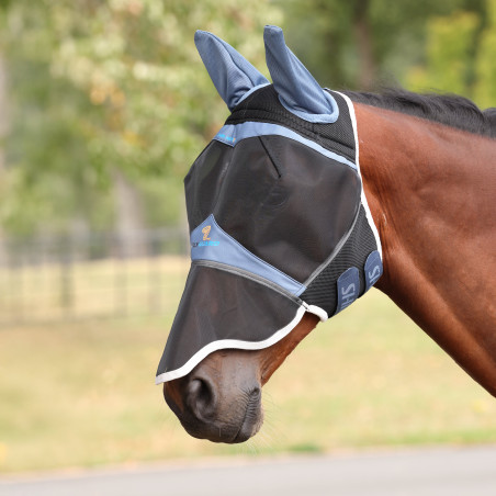 Máscara anti-moscas Shires FlyGuard Pro Air Motion com orelhas e nariz