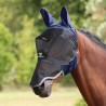 Máscara anti-moscas Shires FlyGuard Pro Deluxe com orelhas e nariz - Marinho