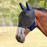 Máscara anti-moscas Shires FlyGuard Pro Deluxe com orelhas, nariz e franjas - Marinho