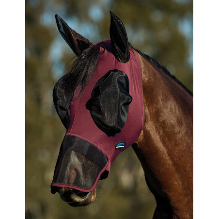 Máscara anti-moscas Weatherbeeta ComFiTec Luxe Stretch com orelhas e nariz