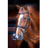 Bridão de dressage com muserola francesa Shires Velociti Rapida - Preto