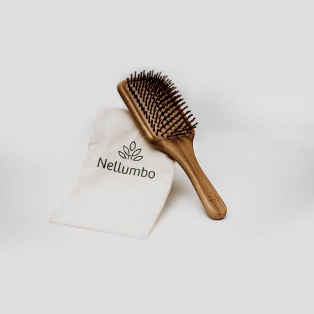 Escova desembaraçadora de bambu Nellumbo