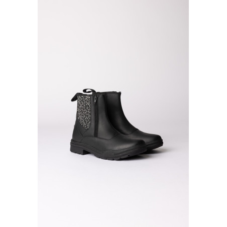 Botins jodhpur Horze Sporty em couro vegano com elementos efeito cristal