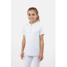 Polo de concurso Horze Louisa Young Rider com painéis em malha - Branco / azul turquesa