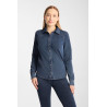 Camisa western feminina Horze Ulrika - Azul denim