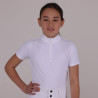 Camisa de concurso Optima Qx jovem cavaleiro Shires Aubrion - Branco