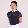 Camisa de concurso Optima Vx jovem cavaleiro Shires Aubrion - Marinho