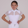 Camisa de concurso Optima Vx jovem cavaleiro Shires Aubrion - Branco