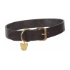 Coleira de couro plana Shires Digby & Fox para cão - Castanho