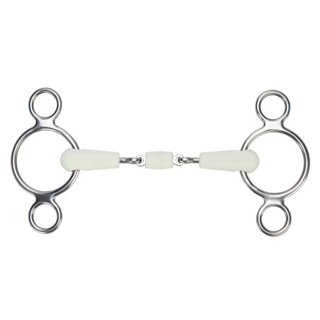 Mors gag de dois anéis com dupla rutura EquiKind Softie Shires