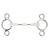 Mors gag de dois anéis com dupla rutura EquiKind Softie Shires - Aço