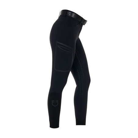 Calças slim fit femininas de cintura alta Equestro Ridertechnology full grip