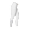 Calças slim fit femininas de cintura alta Equestro Ridertechnology full grip - Branco