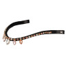 Frontal com strass modelo gota - Preto / laranja / rosa