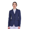 Casaco feminino de concurso Monogram três botões - Blazer marinho