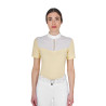 Polo de concurso feminino slim fit com inserções em tecido semelhante à seda - Sol