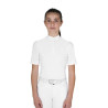 Polo de concurso infantil slim fit com botões - Branco