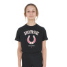 T-shirt infantil Horse Team em algodão - Preto