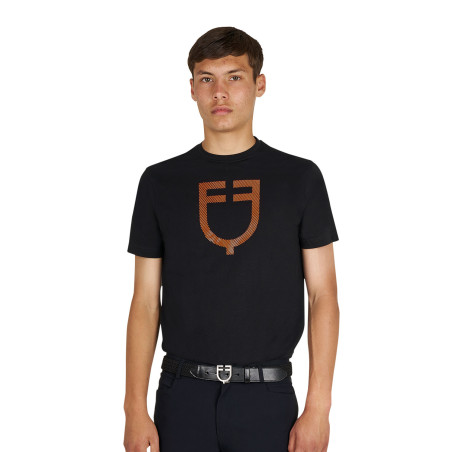 T-shirt básica homem com logótipo brilhante