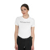 T-shirt mulher em algodão com logotipo laminado - Branco
