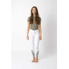 Calça de equitação Horze Felicia com grip integral - Branco brilhante