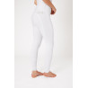 Calça de equitação com grip integral Meghan B Vertigo cintura alta feminina - Branco