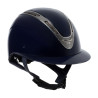 Capacete feminino Equestro Apocalypse com casco brilhante homologado EN 1384-2023 - Azul-marinho / gunmetal