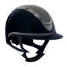 Capacete feminino Equestro Apocalypse com casco brilhante e strass EN 1384-2023 - Azul-marinho / gunmetal