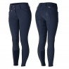 Calça Thermo Grand Prix Horze com fundo de silicone para mulher - Azul-noite