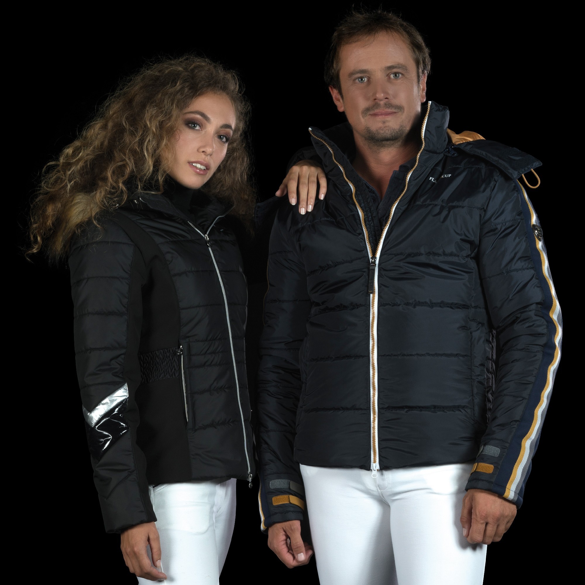 Parka impermeável feminina Norola Flags & Cup Preto