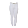 Calças mulher slim fit Equestro Ridertechnology costuras termo-seladas - Branco