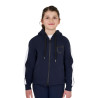 Sweatshirt infantil de algodão com capuz e zíper frontal - Blazer marinho