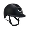 Capacete com brilhos e pala larga homologação EN 1384-2023 - Preto / prata
