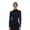 Camiseta térmica feminina Equestro Ridertechnology de manga comprida - Preto