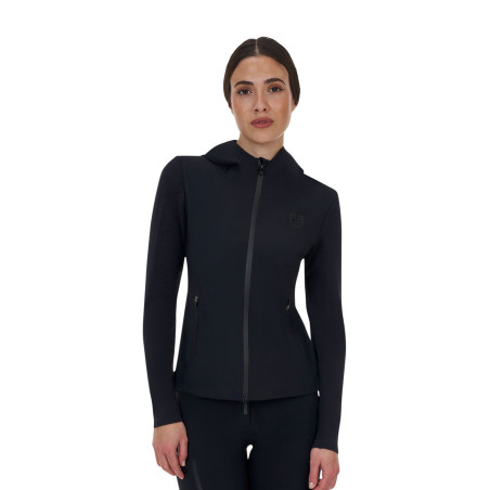 Moletom técnico feminino Equestro Ridertechnology com capuz