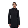 Casaco softshell feminino Equestro Ridertechnology impermeável longo - Preto