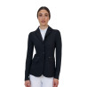 Casaco de competição feminino Equestro Ridertechnology com costuras seladas a quente - Preto