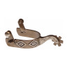 Esporas Western brunidas com decoração de losangos - Bronze