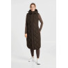 Colete acolchoado longo feminino Gem Waxy B Vertigo - Café turco
