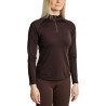 MoErica Polo de Inverno de Manga Comprida com Quarter Zip Dusty Rose Montar - Castanho